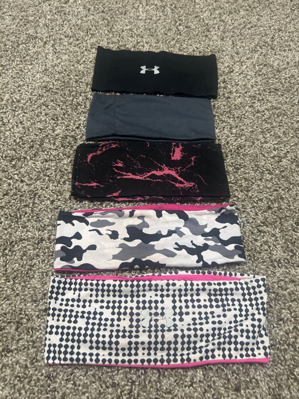 Under Armour and various, Gray & Pink Assorted Performance Headband Set